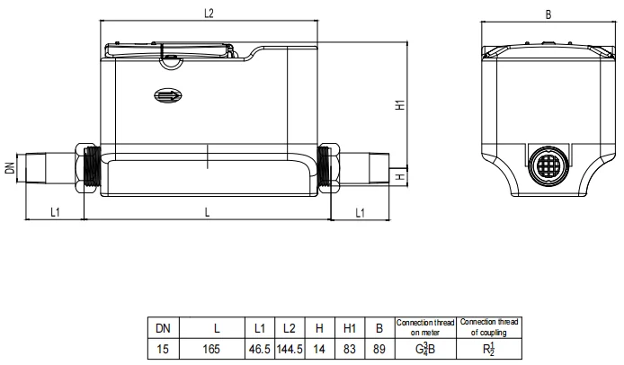 Valve-Controlled Ultrasonic Water Meter — Dimensions & installation 1
